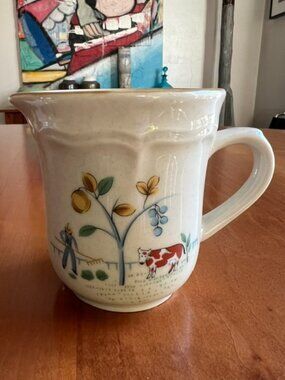 VTG   International Tableworks "Heartland" Pattern Stoneware Creamer Pitcher
